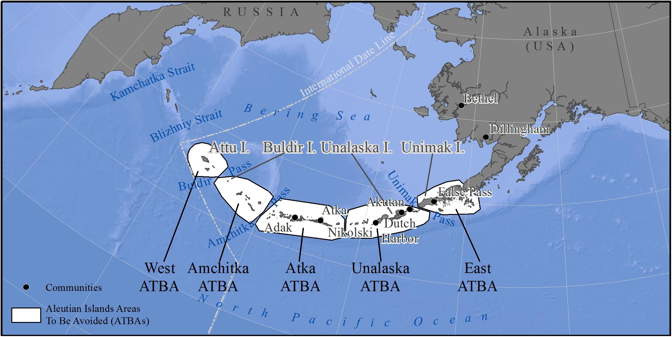 aleutian islands map