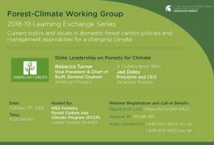 FCWG 2018-19 Learning Exchange Series Session: Rebecca Turner, State Leadership on Forest for Climate