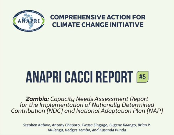 CACCI Report #5: Zambia Capacity Needs Assessment Report for the Implementation of Nationally Determined Contribution (NDC) and National Adaptation Plan