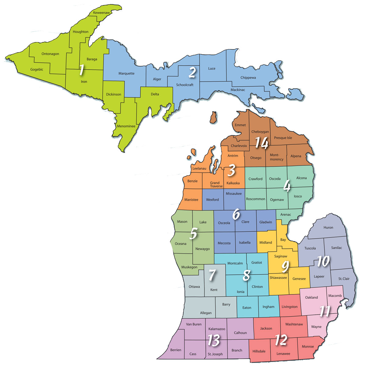 Michigan Political District Map