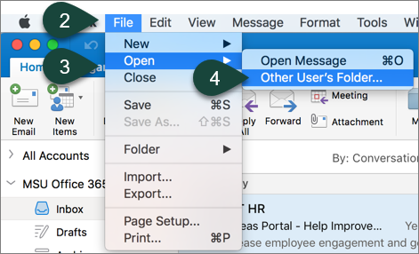 share a public folder with someone else in outlook for mac