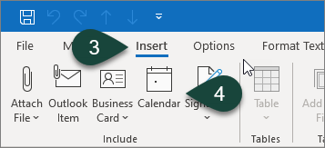 Adding your Calendar Availability to an Email in Outlook ANR