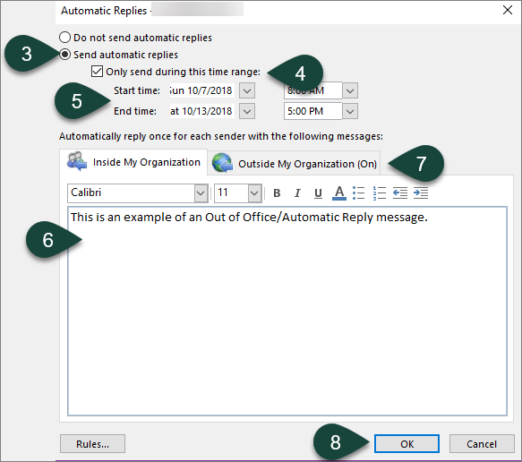 Setting Out of Office Replies in Outlook - ANR Information Technology